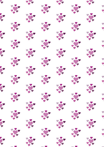 Geschenkpapier rosa, lila Herzen zum selber drucken - Gratis Download