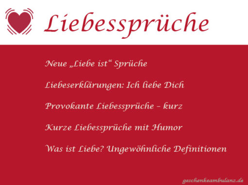 Schöne Liebessprüche & Liebesbeweise romantisch & witzig